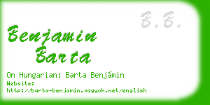 benjamin barta business card