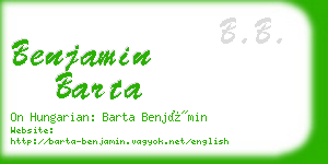 benjamin barta business card